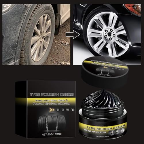 Cera para llantas de auto 50g brillo negro intenso miniatura 3