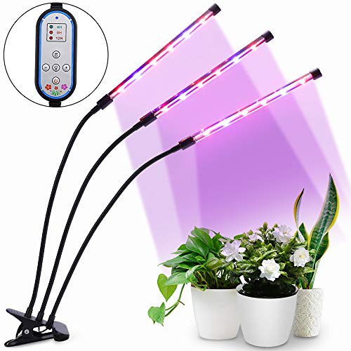 Grow Light, HALUM Plant Grow Light 36W Cycle Timing with Red/Blue Spectrum, 8 Dimmable Levels Growing Lamp, Auto ON and Off with 4/8/12H Timer for Indoor Plants