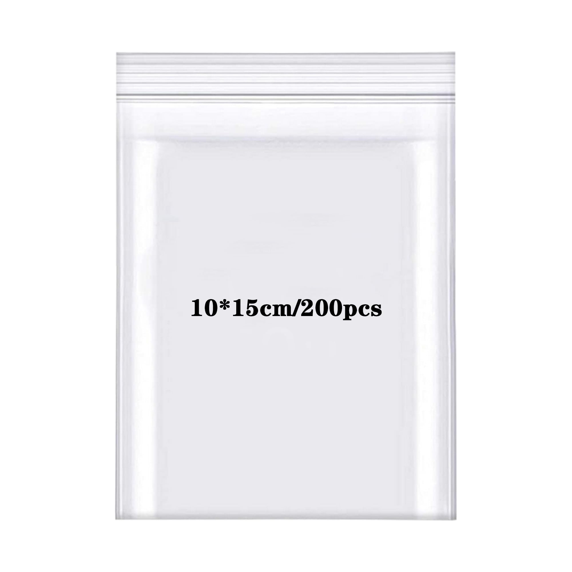 Rshuhx Transparent Small Plastic Bags Resealable Clear Grip Seal Bags Heavy Duty Thicken 160Μm 200Pcs 10Cmx15cm Little Sealable Bag Handy For Storage Nuts Cookies Jewellery Seeds Screws