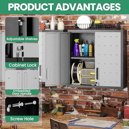 Image of Garage Cabinet System | Heavy Duty Steel All-in-One Modular Garage Cabinet Set for Ultimate Workshop Organization | Easy Assembly Garage Storage Cabinets & Tool Bench