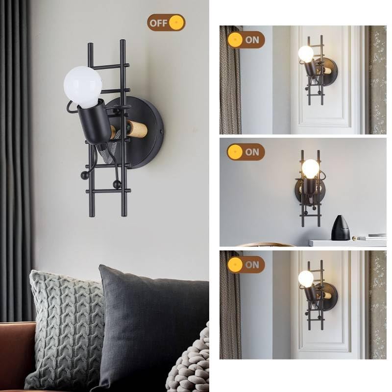 Applique da Parete per Bambini con Interruttore e Spina Dimmerabile LED Lampada da Parete Luna con Controllo Touch Ragazza ragazzo Lampada da Comodino per Camera da Letto Vivaio Stanza illuminazione
