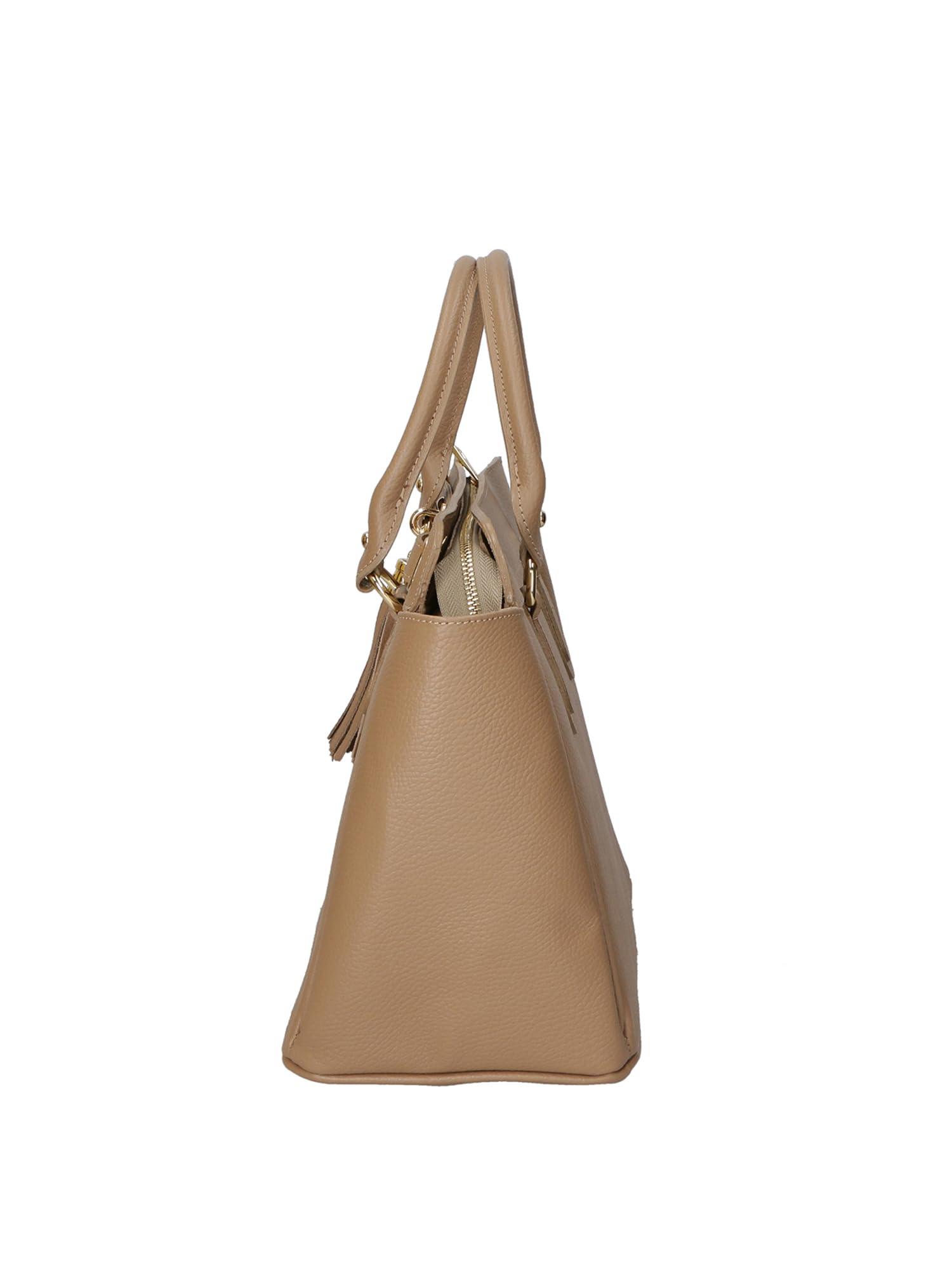 Gave Lux Borsa a mano Elena pelle dollaro Made in Italy - Grigio 37x28x18 cm Dark Taupe