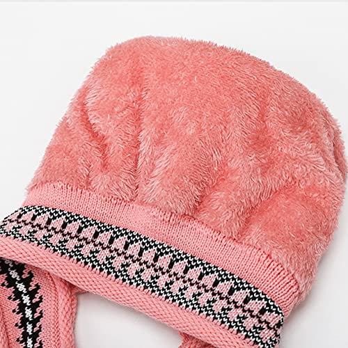XYX Girls Winter Warm Elastic Soft Ear Protection Knitted Sherpa Ski Hats Fleece Lined Peruvian Cover Ears Beanie Hat4