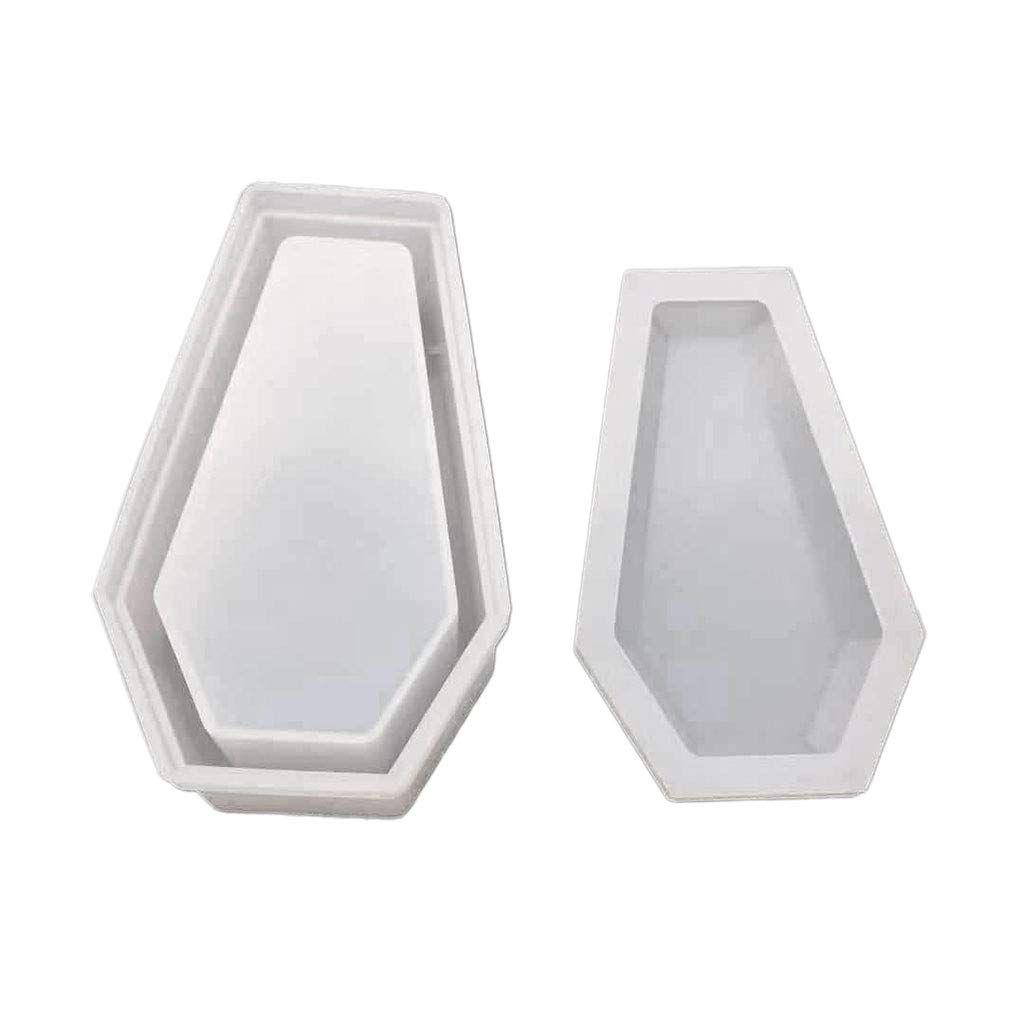 Xfuyi White Resin Crystal Epoxy Mold Coffin Trinket Box Silicone Mould Container Making Tool