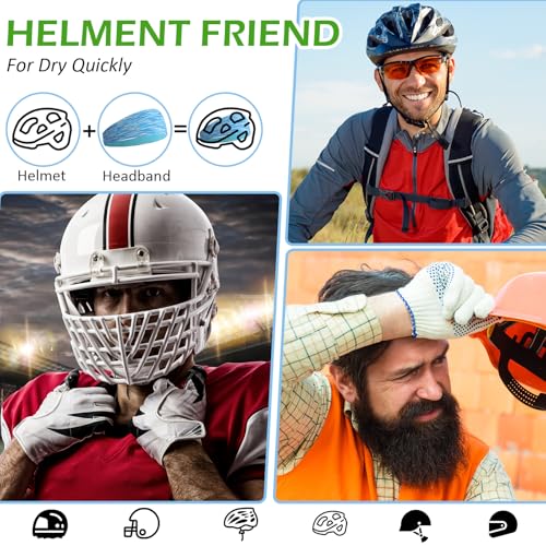 Image of Foaincore 16 Pcs Sports Headbands for Men Breathable Mesh Workout Sweatbands Elastic Moisture Wicking Stretchy Wide Hair Bands for Women Sports Running Basketball Yoga