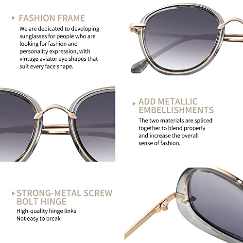 Sunglasses for Women & Men Retro Classic Aviator Vintage Sunglasses for Driving with UV Protection AB22054