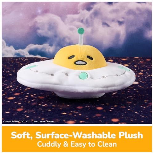 Image of GUND Sanrio Gudetama The Lazy Egg Stuffed Animal, Gudetama UFO Plush Toy for Ages 1 and Up, 5 inch
