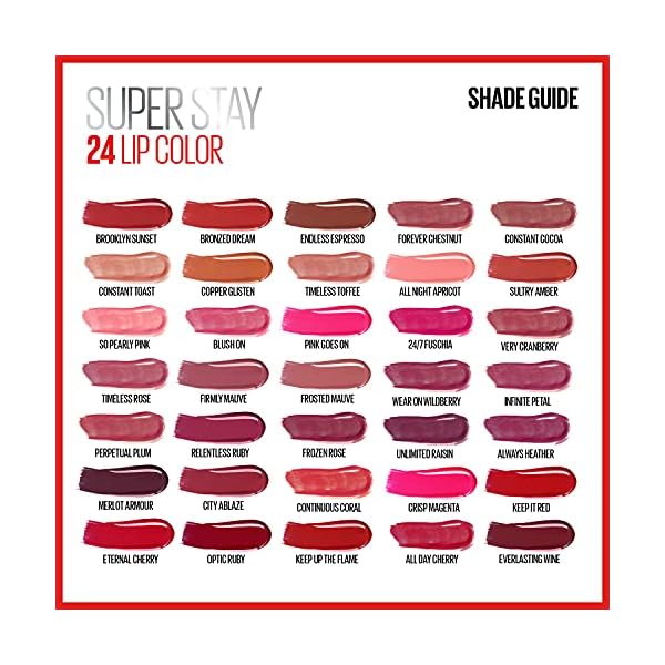 Maybelline Super Stay 24, 2-Step Liquid Lipstick Makeup, Long Lasting Highly Pigmented Color with Moisturizing Balm, Keep It Red, Red, 1 Count