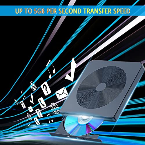 External Blu Ray Drive Bd Player Read/Write Portable Blu-Ray Drive Burner Usb 3.0 And Type-C Dvd Burner 3D Bluray Drive Compatible With/Win10/ Mac Os External Blu-Ray Drives Blu Ray Burner #TOP4