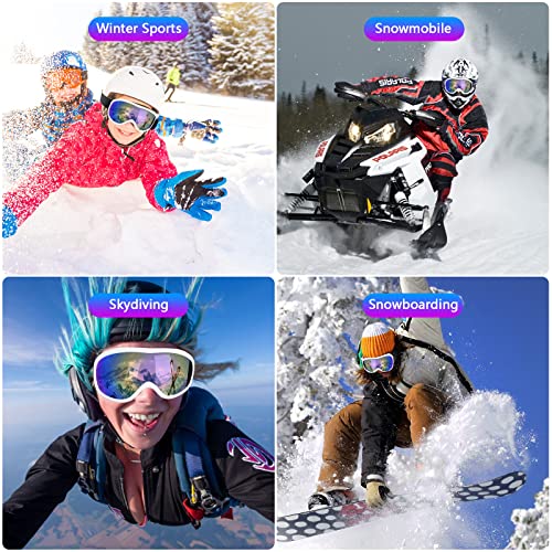 Qoosea Ski Goggles Men Snowboard Goggles Women With Otg Design Adjustable Strap Anti-Uv Anti-Fog Snow Goggles For Men Women Adult Youth Kids Snowboard Goggles Uv Protection Snowmobile Skiing Skating #TOP6
