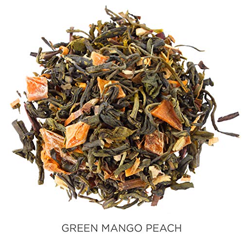 Tea Forte Organic Green Tea, Makes 35-50 Cups, 3.53 Ounce Loose Leaf Tea Canister, Green Mango Peach #TOP1