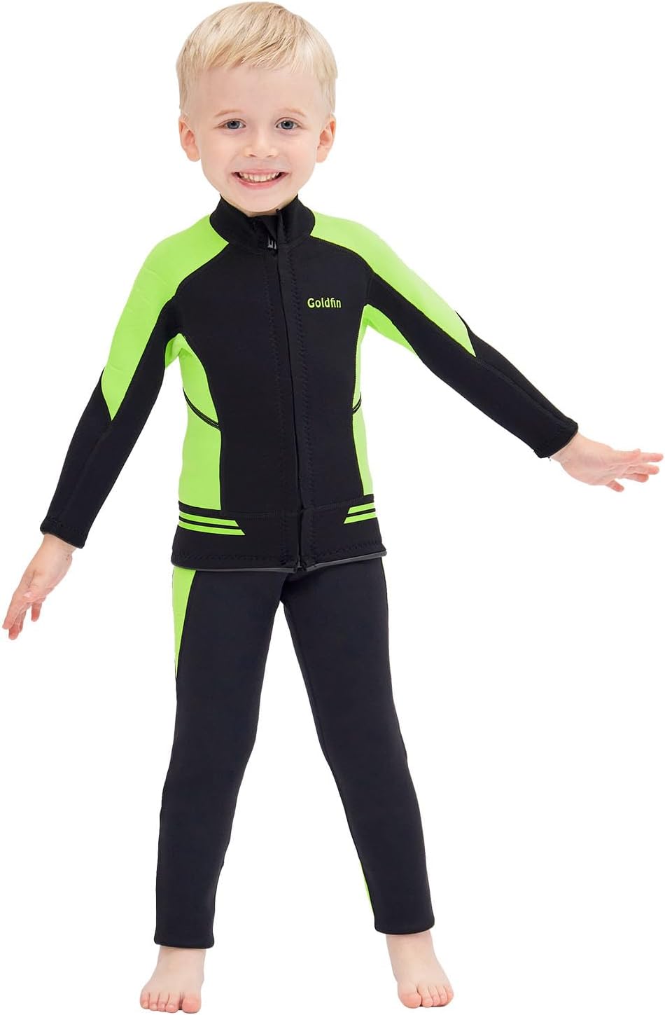 Kids wetsuit tops and pants 2mm boys wetsuit long sleeve jackets and pull on pants（tops-10 pants-XL）