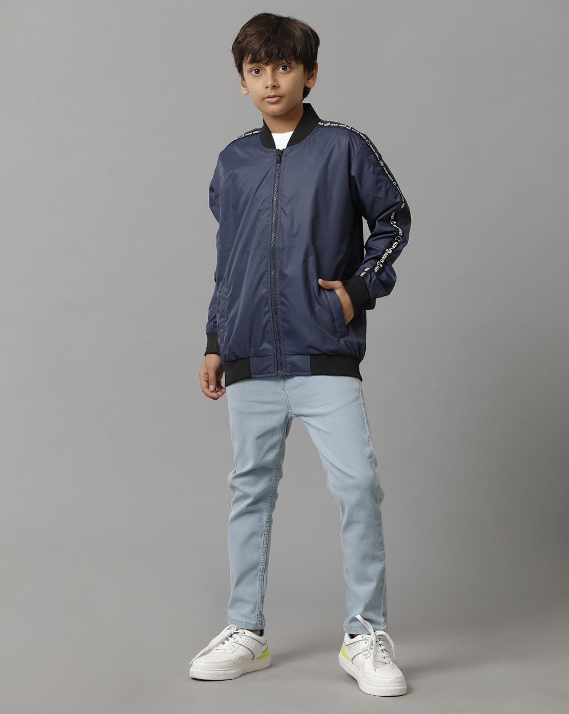 Under Fourteen Only Regular Fit Cotton Jacket for Boys (Navy7 6-7 Years) 4