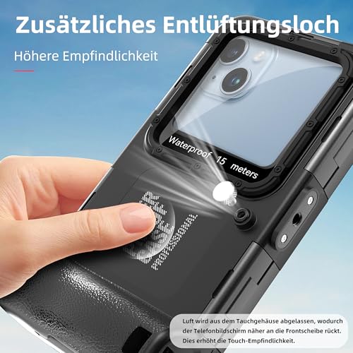 Ezanmull Étui de plongée sous-Marin pour iPhone 17/16/15/14/13/12/11 Pro Max/XR/XS/X et Plus - Protection Professionnelle - 15 m - pour la plongée avec Tuba, Le Surf, Les Photos et Les vidéos - Noir – vue 5