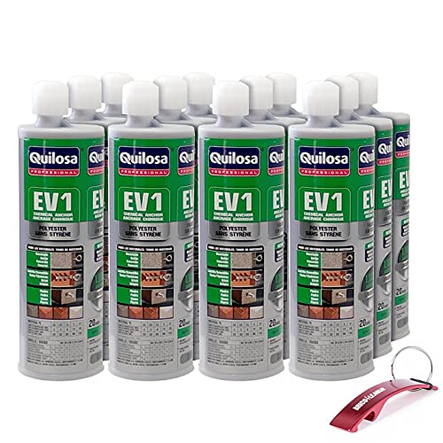 Kit Anclaje Quimico EV1 en caja de 12 cartuchos de 410ml + Llavero/Abrebotellas de Regalo (12 Cartuchos EV1 + Llavero de Regalo)