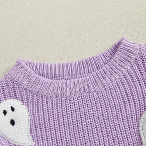 Baby Halloween Outfit Boy Girl Pumpkin Sweater Ghost Embroidery Knit Sweatshirt Infant Toddler Halloween Clothes4