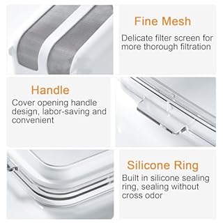 Erzekrim Colino per Yogurt Greco Separatore Riutilizzabile di Siero di Latte Yogurt 1100ML Filtro per Succhi Macchina con Sacchetto a Rete Fine e Coperchio per Filtrare Succhi di Frutta, Latte