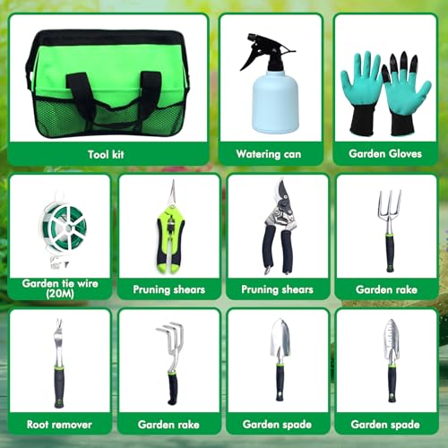 Set de herramientas de jardín Nikou con bolsa, 9 piezas miniatura 7