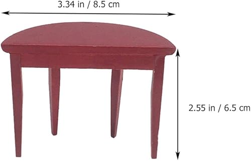 Miniatura 2 de Mesa auxiliar de madera en miniatura Mesa de té para casa de muñecas Mesa media redonda Modelo 1 12 Escala Accesorios en miniatura para muebles de