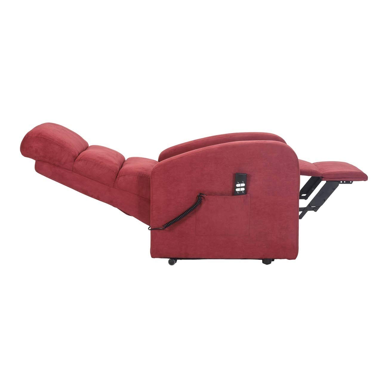 Mon Fauteuil Relax Jessica1 Fauteuil releveur inclinable Dispositif Médical kit 4 Roues siège à Micro-Ressorts Doux fauteuils électriques fauteuils de Relaxation Rouge