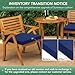 Summsun Outdoor Chair Cushions Set of 6: Waterproof & Fade Resistant Seat Cushion for Patio Furniture - 19 x 19 x 2 Inch Chair Pads with Ties and Hidden Zipper - Patio Chair Cushion Replacement, Navy
