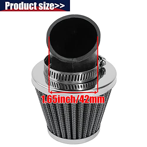 Image of 41mm 42mm 43mm 1.65inch Filter 45 Degree Angled for 125cc-150cc 200cc 250cc ATV Quad Scooter Gokart Moped Chopper Pit Dirt Pocket Mini Super Bike GY6 PZ24 PZ30 CG 1.65in
