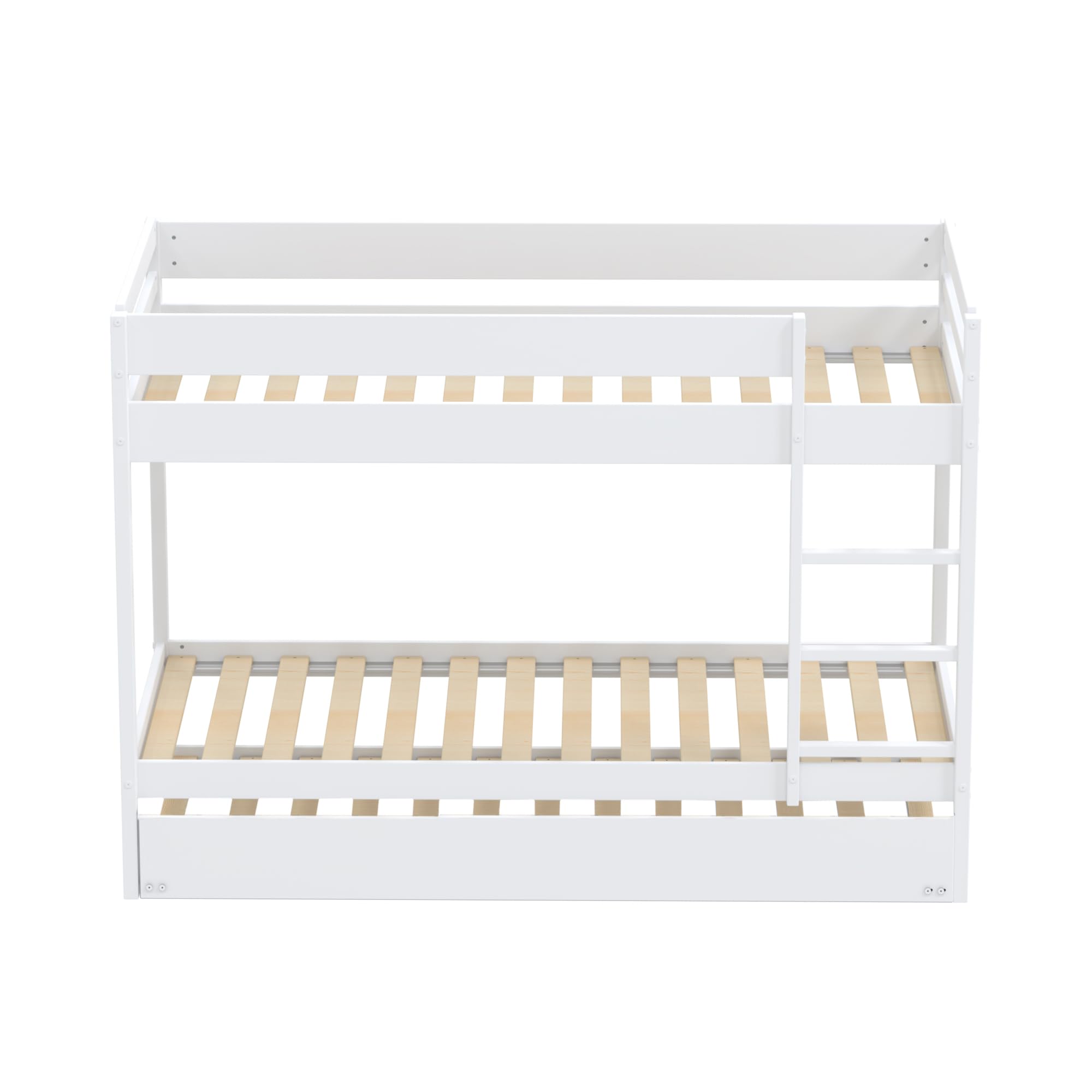 WEBER INDUSTRIES Lit Superposé Wally 90x190, Blanc | 2 Sommiers, 1 Lit Tiroir