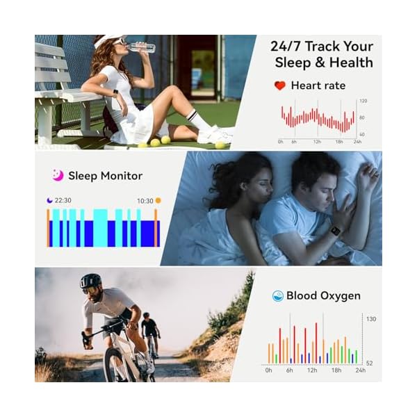 Smart Watch for Men Women Fitness Tracker: Waterproof Bluetooth Call Answer Make Smart Watches for Android iPhone Digital Mens Watches Activity Smartwatch Pedometer Heart Rate Monitor 120 Sports Model - Image 3