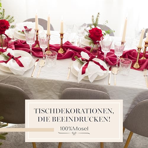 100%Mosel Musselin Tischläufer, in Bordeaux Rot (48 cm x 5 m), 66 g/m² – Ansicht 3