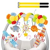 UNIH Car Seat Toys, Baby Toys 0-6 Months with Baby Rattles, Soft Musical Infant Toys with Baby Mirro