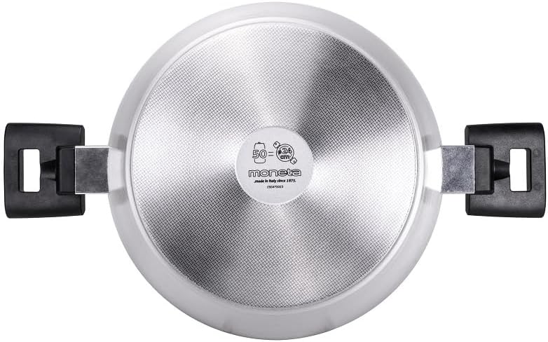 Moneta Innova Saucepan, 2 m, 20 cm, Natural FineGres Coating (NO PFAS), Also Suitable for Induction, 100% Made in Italy