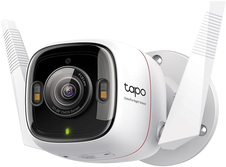 ColorPro Wi-Fi Outdoor Camera, PoE, Plug-in, Daylight Clarity at Night, 2K QHD, Person/Pet/Vehicle Detection, Local/Cloud Storage, 127° FOV, Built-in Siren C325WB
