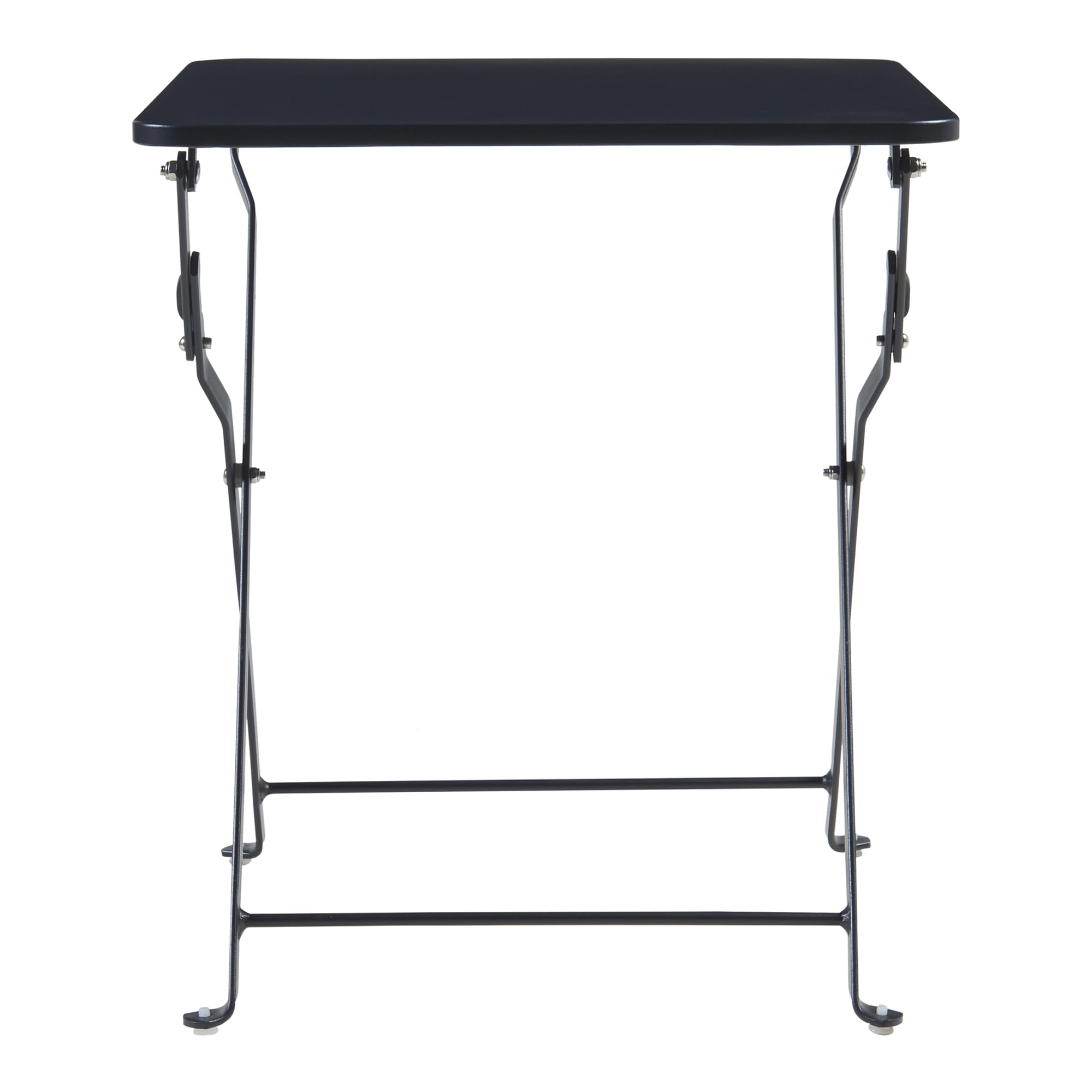 [en.casa] Tavolino Pieghevole da Giardino con Piano Quadrato Tavolo Richiudibile da Campeggio da Esterno Interno 45 x 40 x 40 cm in Acciaio - Nero
