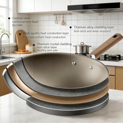 Wok Titanium doble cara 12.6" antiadherente con fondo plano miniatura 5