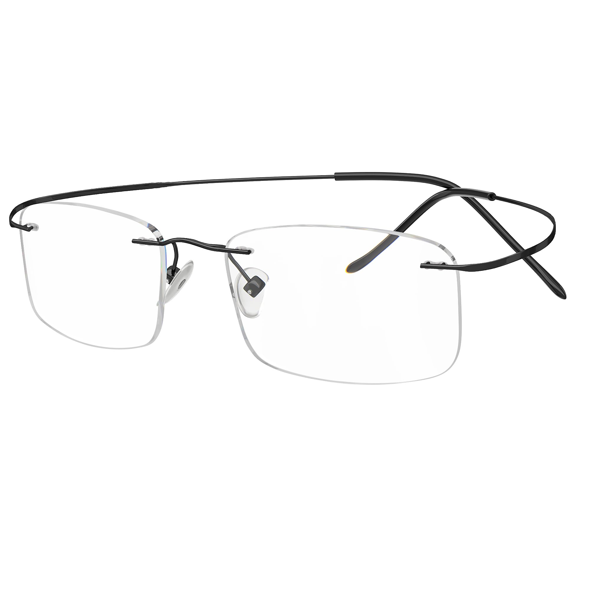 Eyekepper Titanium Rimless Reading Glasses Readers Men Women Black +2.25