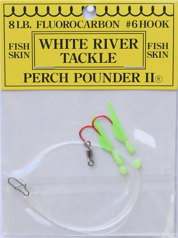 J Deez White River Tackle Barch Pounder II Angelhaken, Größe 8, 6, 4, Fischhaut, bereit für Gewicht/Senker und Lebendköder, 1 Stück