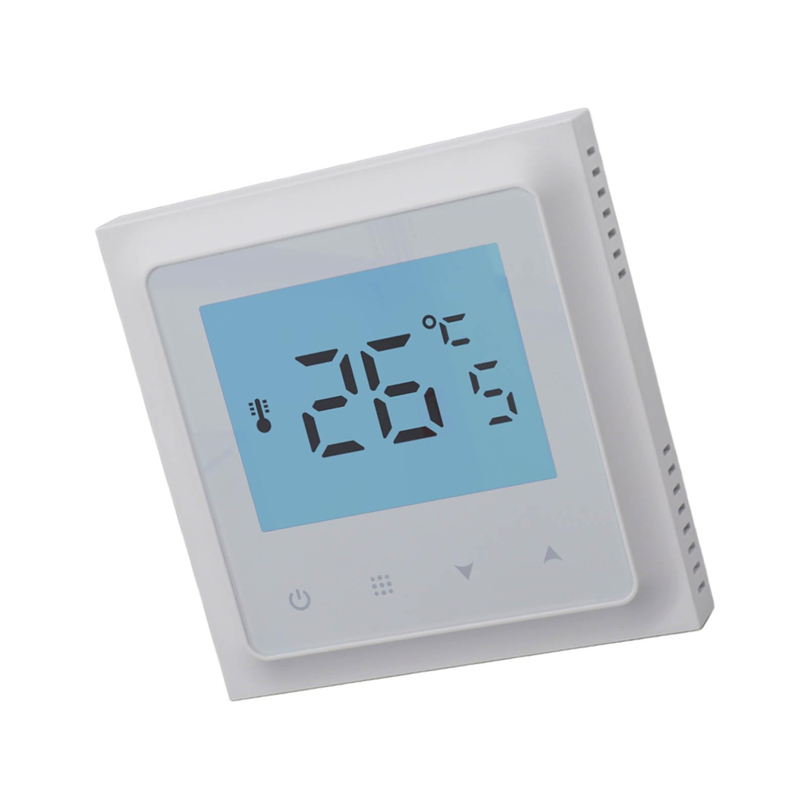 Termostato Móvil Inteligente para Calefacción por Suelo Radiante con Control Preciso y Funciones Programables para Uso Doméstico, Construcción Robusta de ABS, Instalación en Pared Incluida