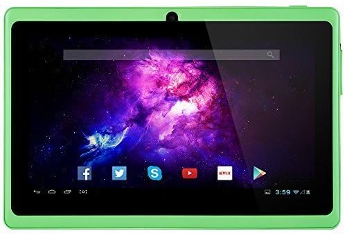 Alldaymall A88X 7'' Tablet Android 4.4 Quad Core HD 1024x600, Dual Camera Bluetooth Wi-Fi, 8GB 3D Game Supported - Green