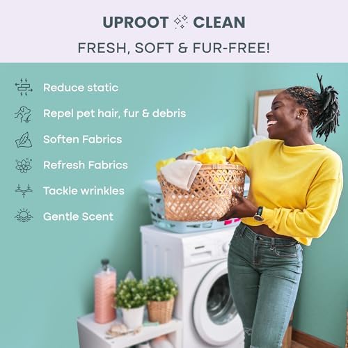 Uproot Clean Laundry Sheets Pro Fresh 30 Pack & Dryer Sheets Pet Hair Reducing Pack of 50: Anti-Static Fur, Odor, & Grime Reduction - Fresh & Fur-Free Loads Every Time - Made for Pet Owners image 7