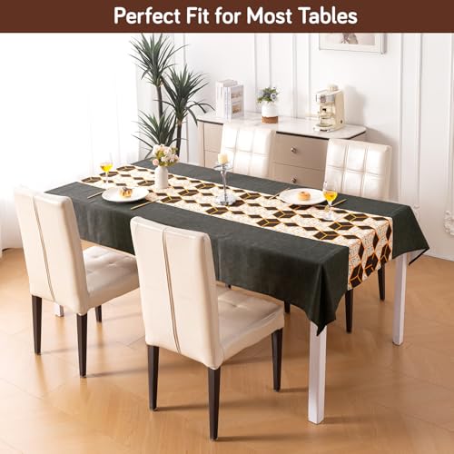 Image of HOKIPO Modern Grace Table Cloth for 4 Seater, 55x71 in, Amber Hive