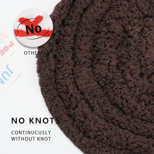 Image of Chunky Yarn for Hand Knitting, Chunky Chenille Blanket Yarn for Crocheting, Bulky Soft Fluffy Chenille for Blanket Project, 8 Pack of 8oz /25yds, Dark Brown