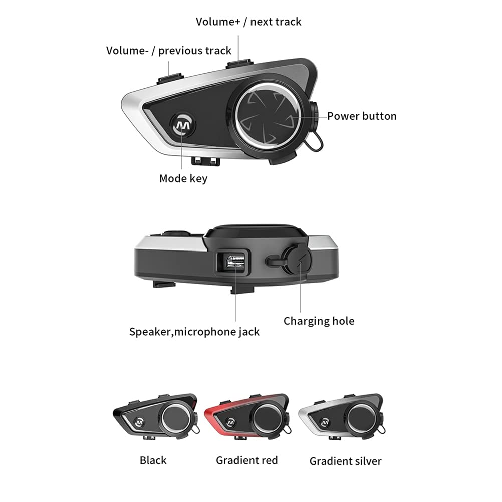 de motocicleta con Bluetooth, etiqueta , intercomunicador integrado y función de compartir música, se aplica a medio