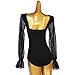 ZYDANC Modern National Standard Bodysuit Latin Ballroom Dance Leotard Waltz Tango Jumpsuit Skating Gymnastic Tops,Black,S
