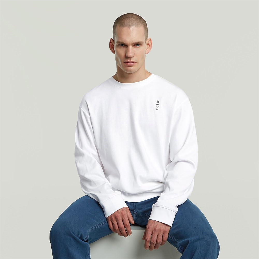 G-Star Back Embro Text Loose R T LS Camiseta Hombre