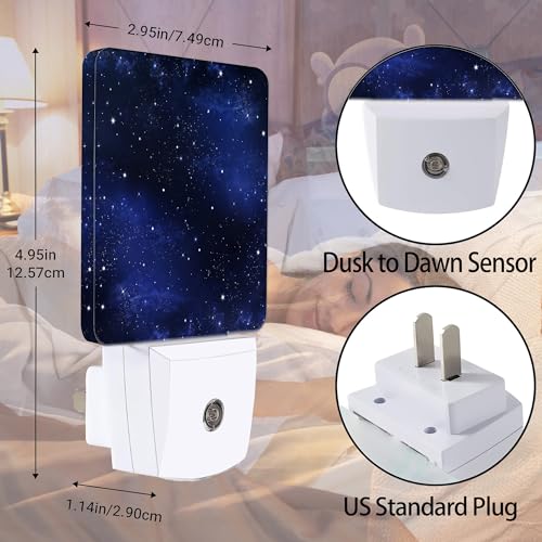 Image of Night Sky Stars Night Light, Deep Space Plug into Wall with Dusk to Dawn Light Sensors, Warm Nightlights for Bedroom, Bathroom, Hallway, Kitchen, Gifts Ideal for Boys Girls Women Men