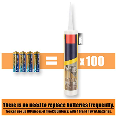 BEETRO Cordless Caulking Gun, 6V Automatic Adhesive Gun, 1/10 or 300ML Tube, 70mm/min Caulking Speed, Using 4 AA Batteries (Not Include)