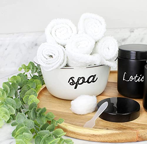 AuldHome-Design-Enamelware-Spa-Basin-Set-Set-of-3-White-Rustic-Farmhouse-Decor-Spa-Bowls-for-Bathroom-Storage-and-Home-Decor AuldHome Design Enamelware Spa Basin Set Set of 3 White Rustic Farmhouse Decor Spa Bowls for Bathroom Storage and Home Decor