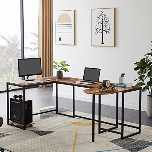 Merax U-Shaped Computer, Industrial Corner Writing CPU Stand, Gaming Table Workstation Home Office Desk, 78.7" L x 47" W x 30.1" H, Brown Merax U-Shaped Computer, Industrial Corner Writing CPU Stand, Gaming Table Workstation Home Office Desk, 78.7" L x 47" W x 30.1" H, Brown