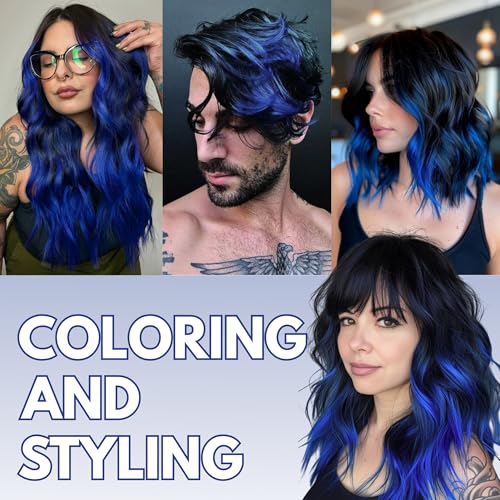 Image of Temporay Hair Color Wax | Metallic Shine | For Men & Women | DIY Instant Hair Color | Temporay Color 1 Day 1 Wash | No Ammonia, Bleach & Damage | Navy Blue - 100 gram