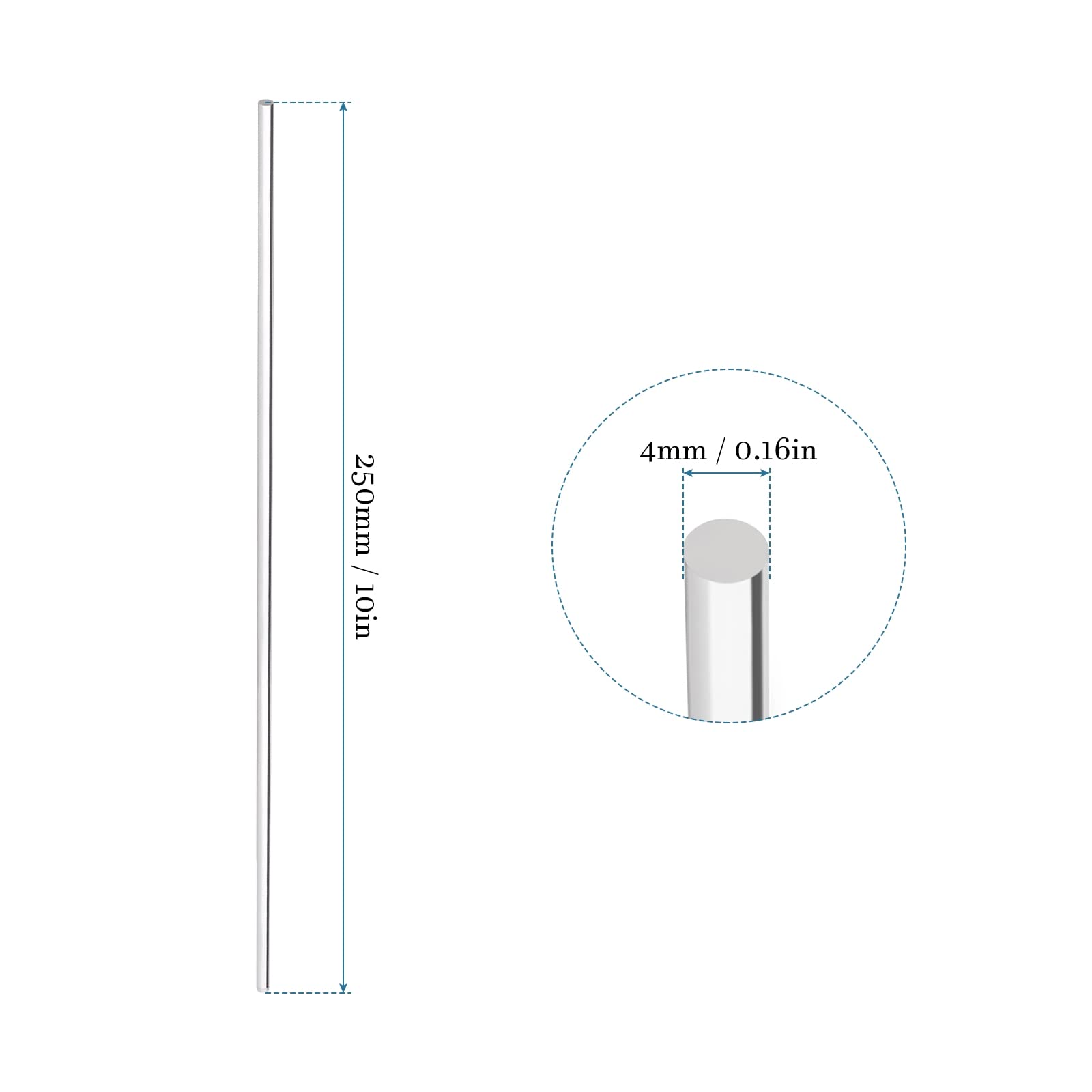 Produktbild von QUARKZMAN Acryl-Rundstäbe, 4 Stück, 3x200 Mm, Durchsichtig – Für DIY, Pflanzenhilfen, Gardinenstangen & Mehr